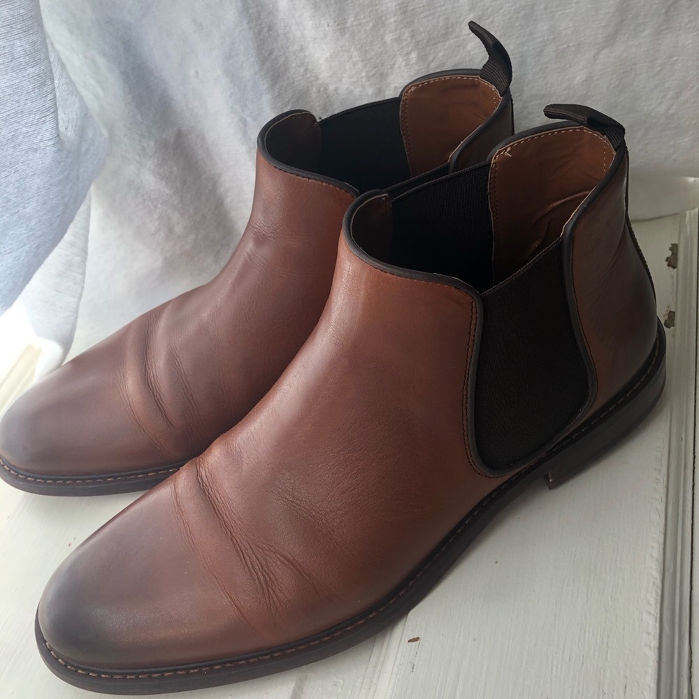 Nordstrom Men’s Shop tan leather boots Size 9